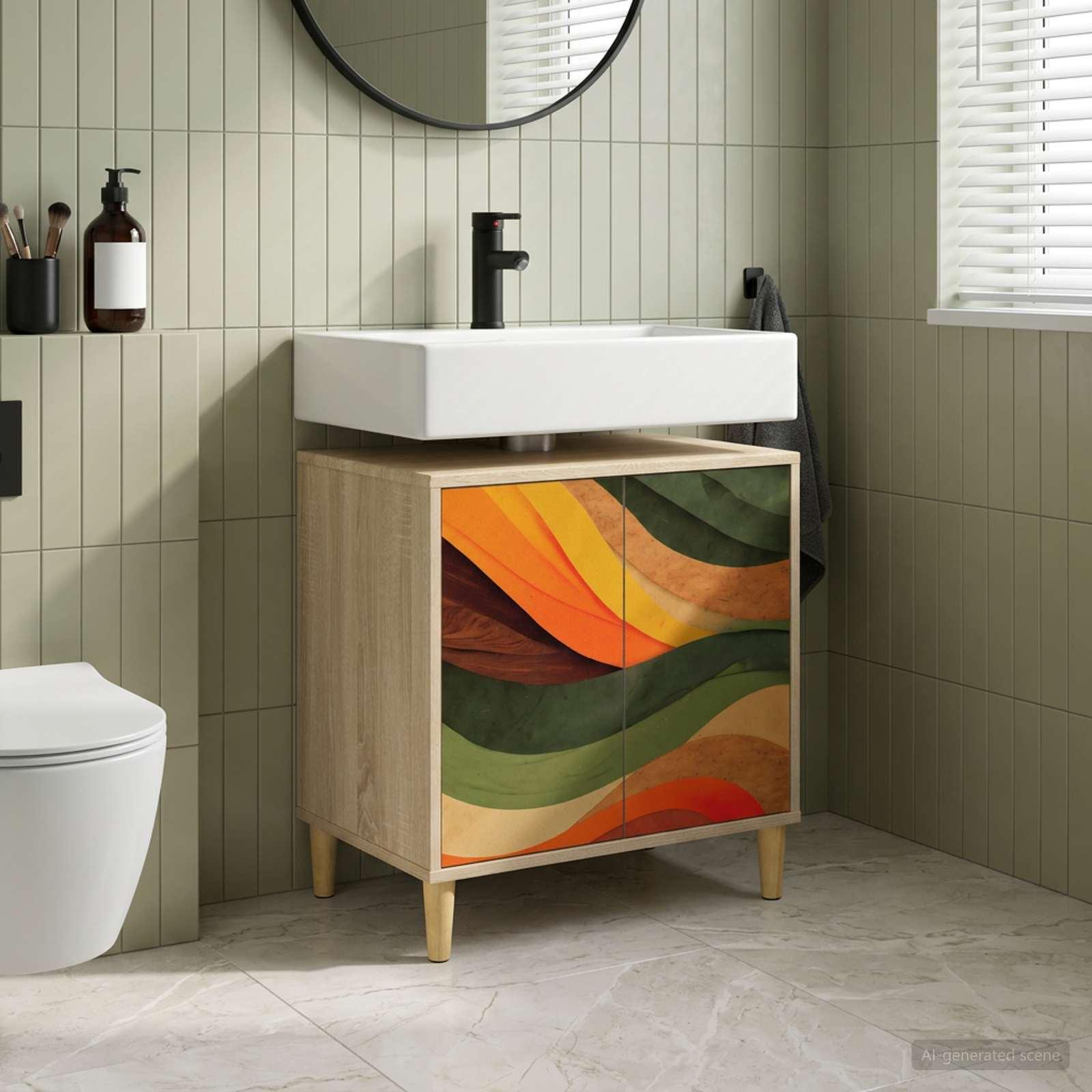 vidaXL Badeværelsesskab BONN Sonoma-eg 60 x 40 x 60 cm Konstrueret træ