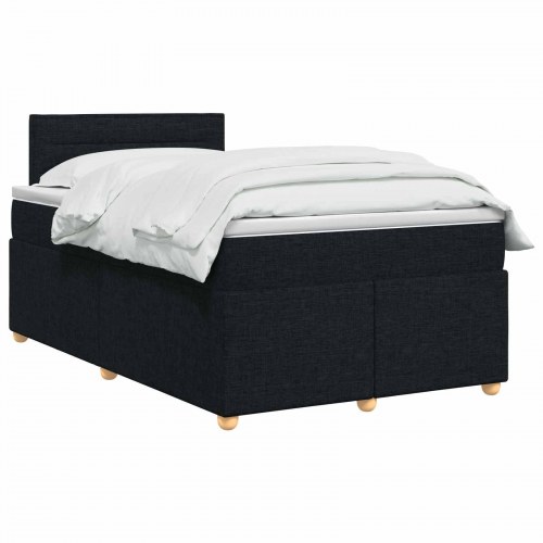 Boxspring seng med madras, topmadras og hovedgærde 120 x 190 cm - sort stof