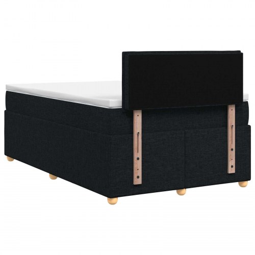 Boxspring seng med madras, topmadras og hovedgærde 120 x 190 cm - sort stof