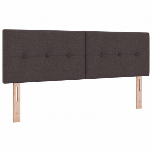 Boksmadras med topmadras mørk brun 140 x 190 cm stof