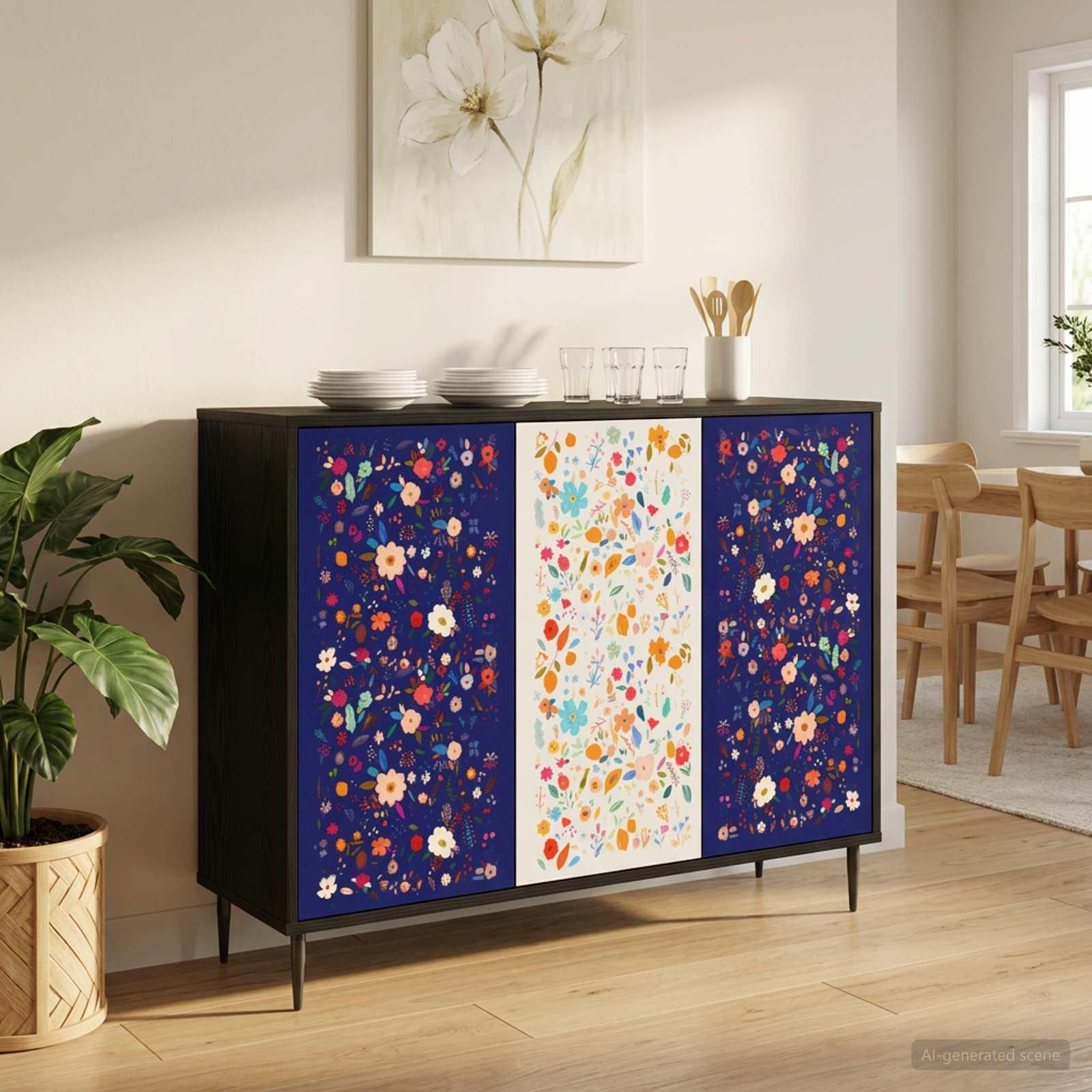 vidaXL Sideboard MAINZ Sort eg 102 x 33 x 76 cm Konstrueret træ