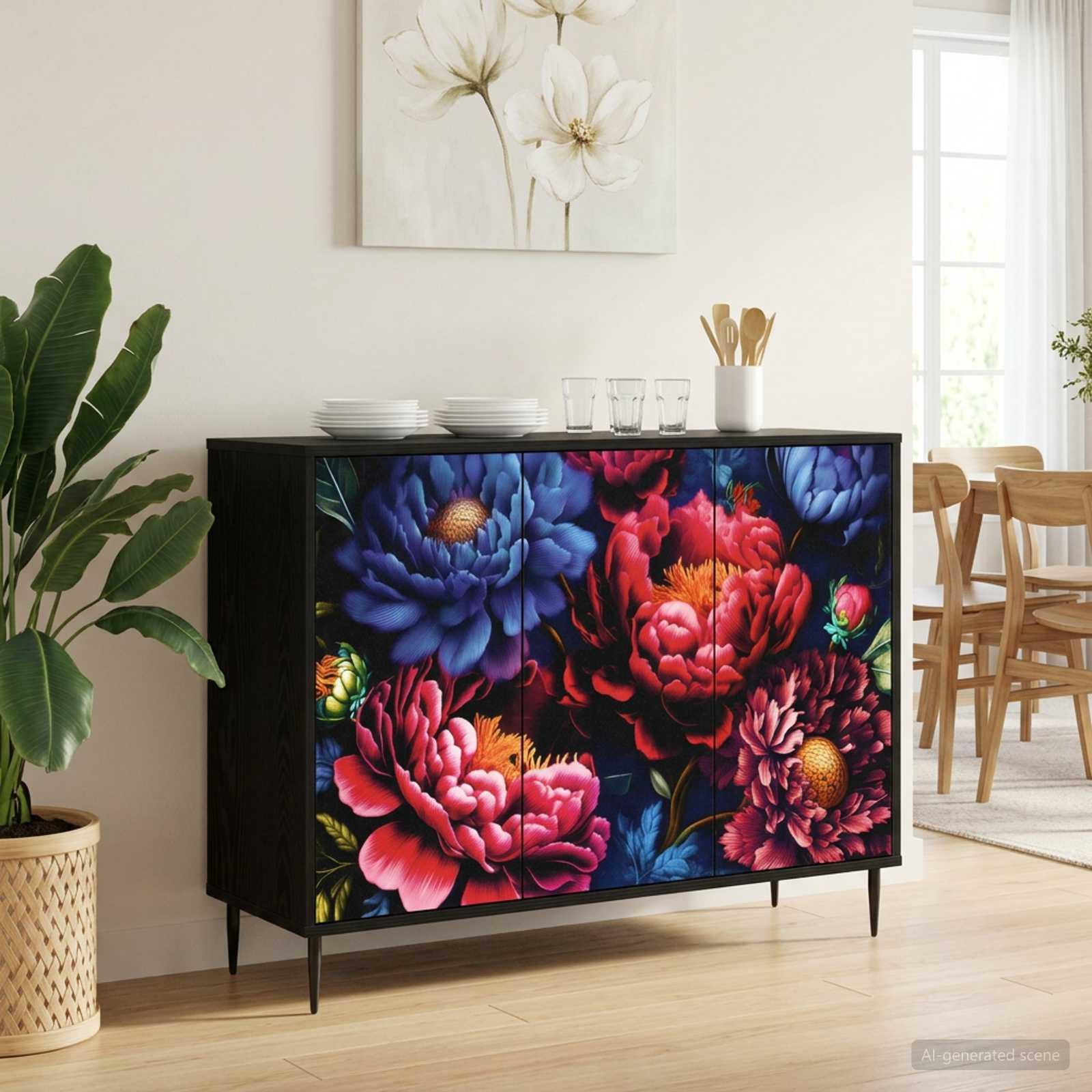 vidaXL Sideboard KIEL Sort eg 102 x 33 x 76 cm Konstrueret træ