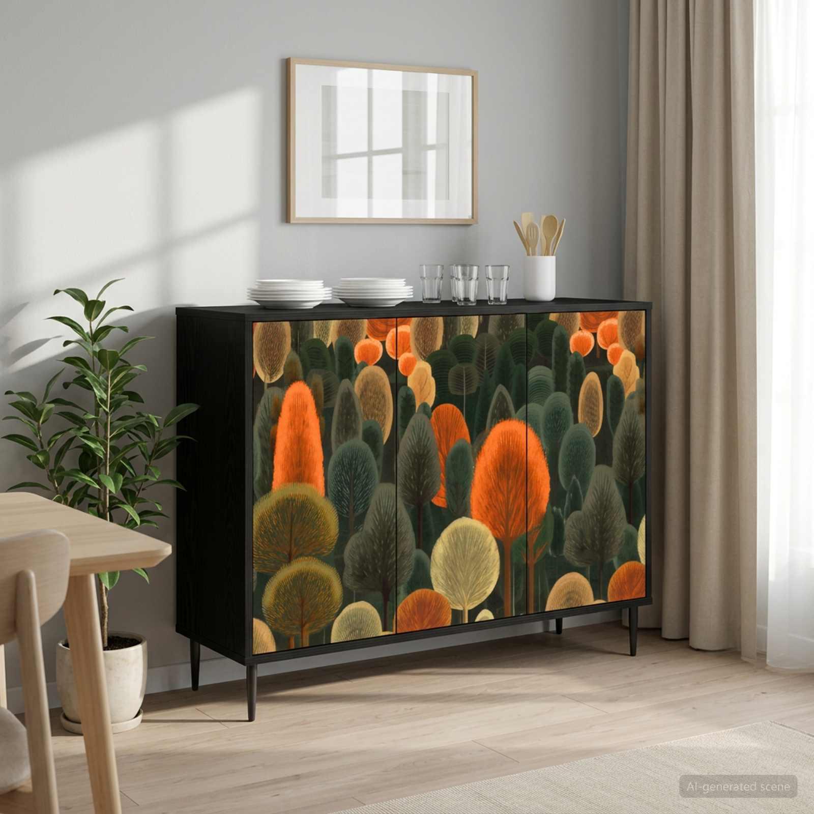 vidaXL Sideboard ZAANDAM Sort eg 102 x 33 x 76 cm Konstrueret træ