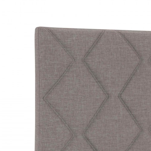 Boxspring seng med topmadras og justerbar hovedgavl 80 x 200 cm gråbrun stof