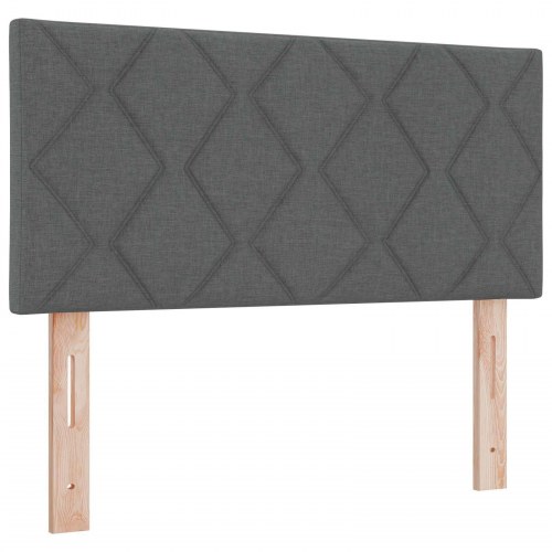 Seng med madras, topmadras og justerbar hovedgavl 100 x 200 cm - mørkegrå