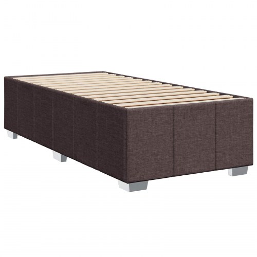 Boxmadras med topmadras og LED - mørk brun 100 x 200 cm