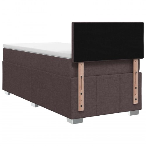 Boxmadras med topmadras og LED - mørk brun 100 x 200 cm