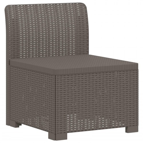 4-personers havesofa i rattan-look PP lysegrå