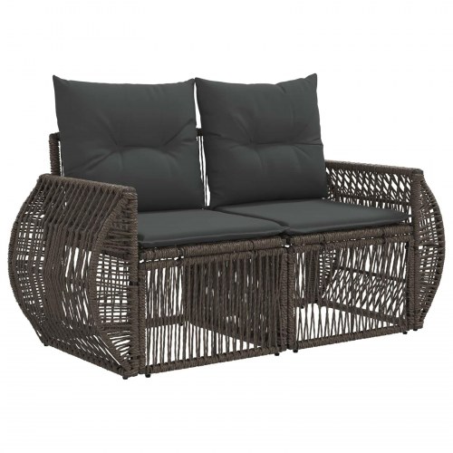 Havesofa sæt 8 stk. i grå og mørkegrå polyrattan