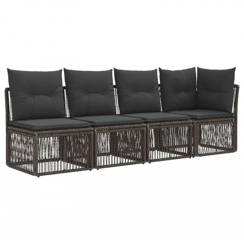 Havesofa sæt 8 stk. i grå og mørkegrå polyrattan