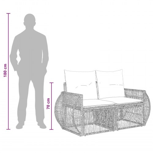 Havesofa sæt 8 stk. i grå og mørkegrå polyrattan