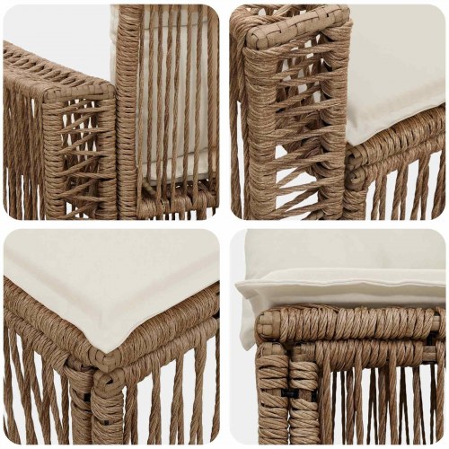 Havesofa sæt 8 stk. i beige og cremehvid polyrattan