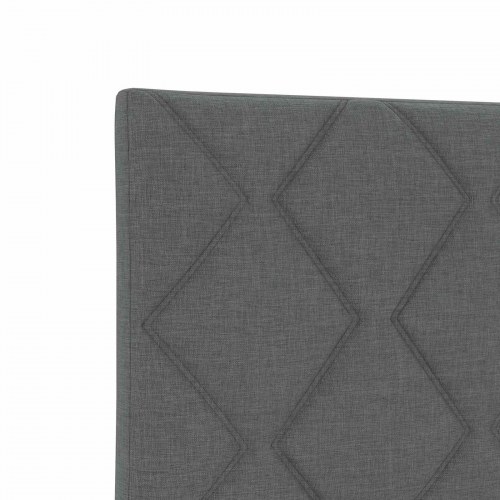 Boxmadras med topmadras og justerbar sengegavl 80 x 200 cm mørkegrå stof