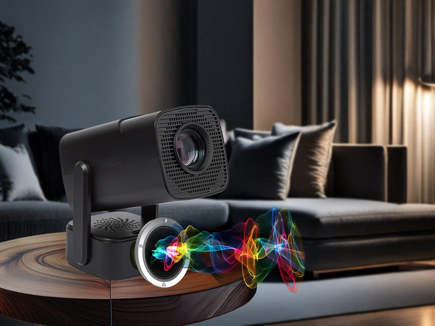 BLOW bærbar projektor med Android TV HD Cinema Sound og sort etui