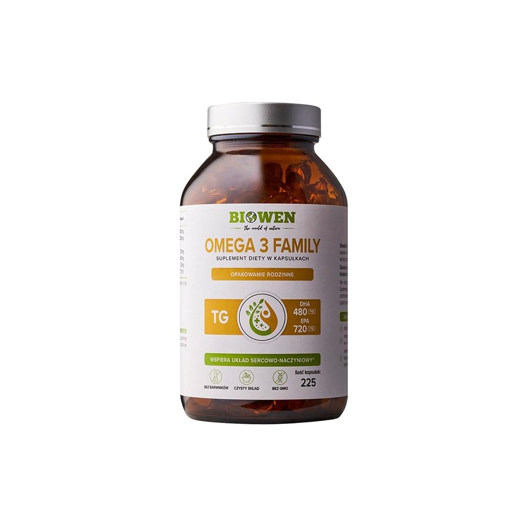 Biowen Omega 3 TG Family 720 mg EPA, 480 mg DHA kosttilskud - 225 kapsler