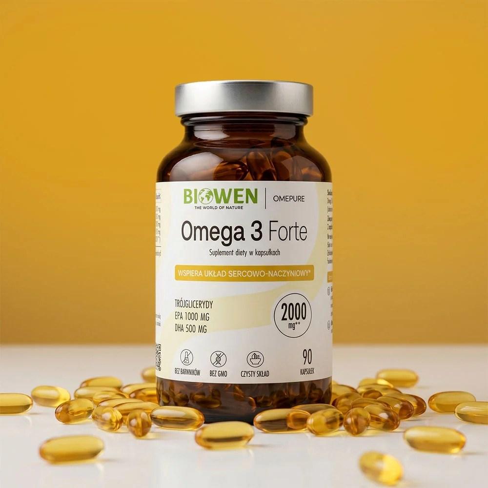 Biowen Omega 3 Forte kosttilskud med 1.000 mg EPA og 500 mg DHA - 90 kapsler