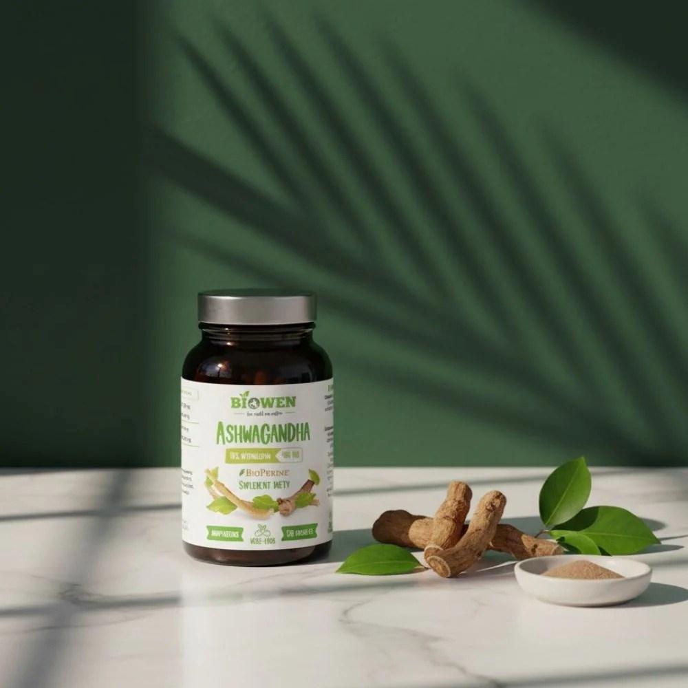Biowen Ashwagandha kosttilskud 400 mg med BioPerine - 120 kapsler