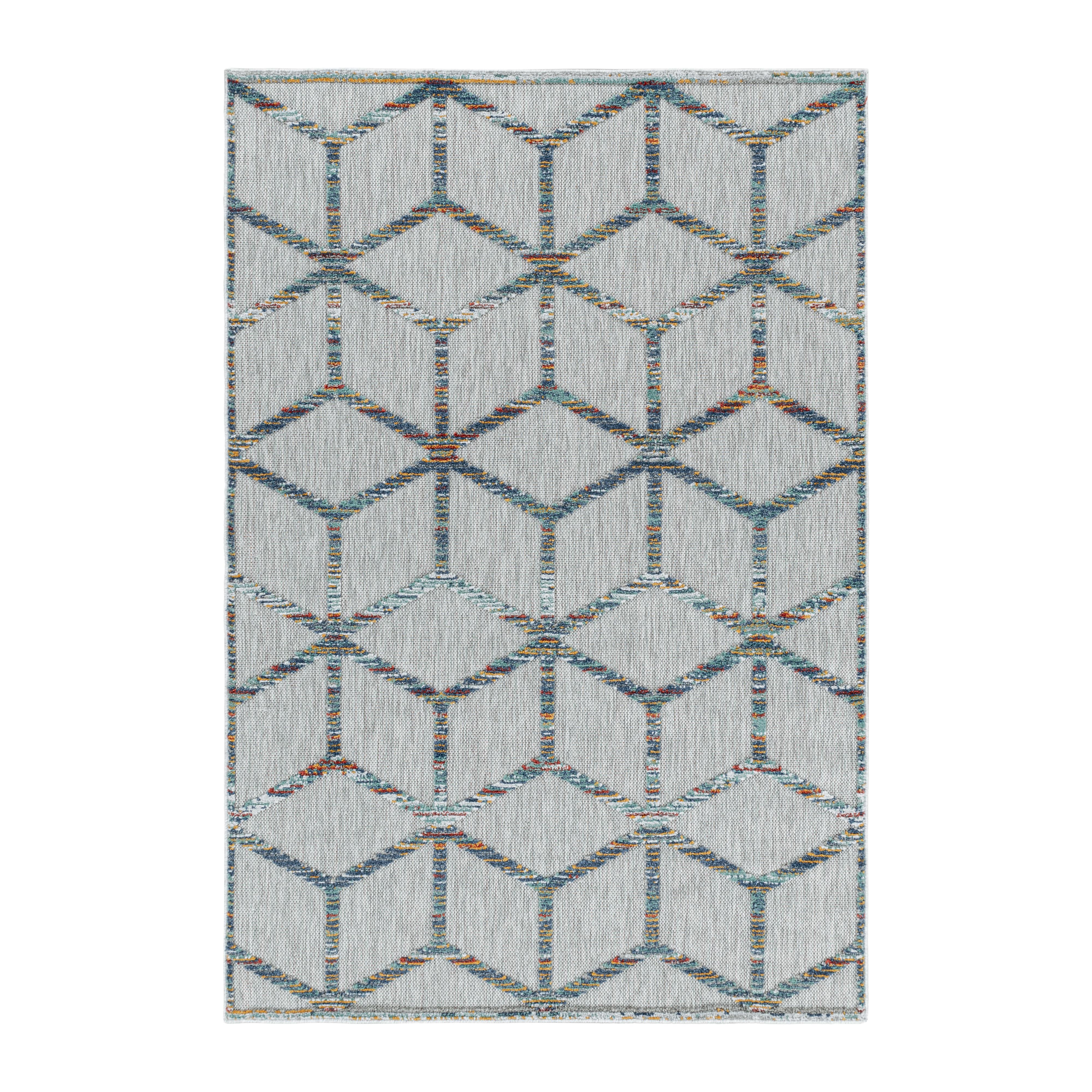 BAHAMA skandinavisk udendørs tæppe rektangel 140 x 200 cm multi - 140 x 200 cm