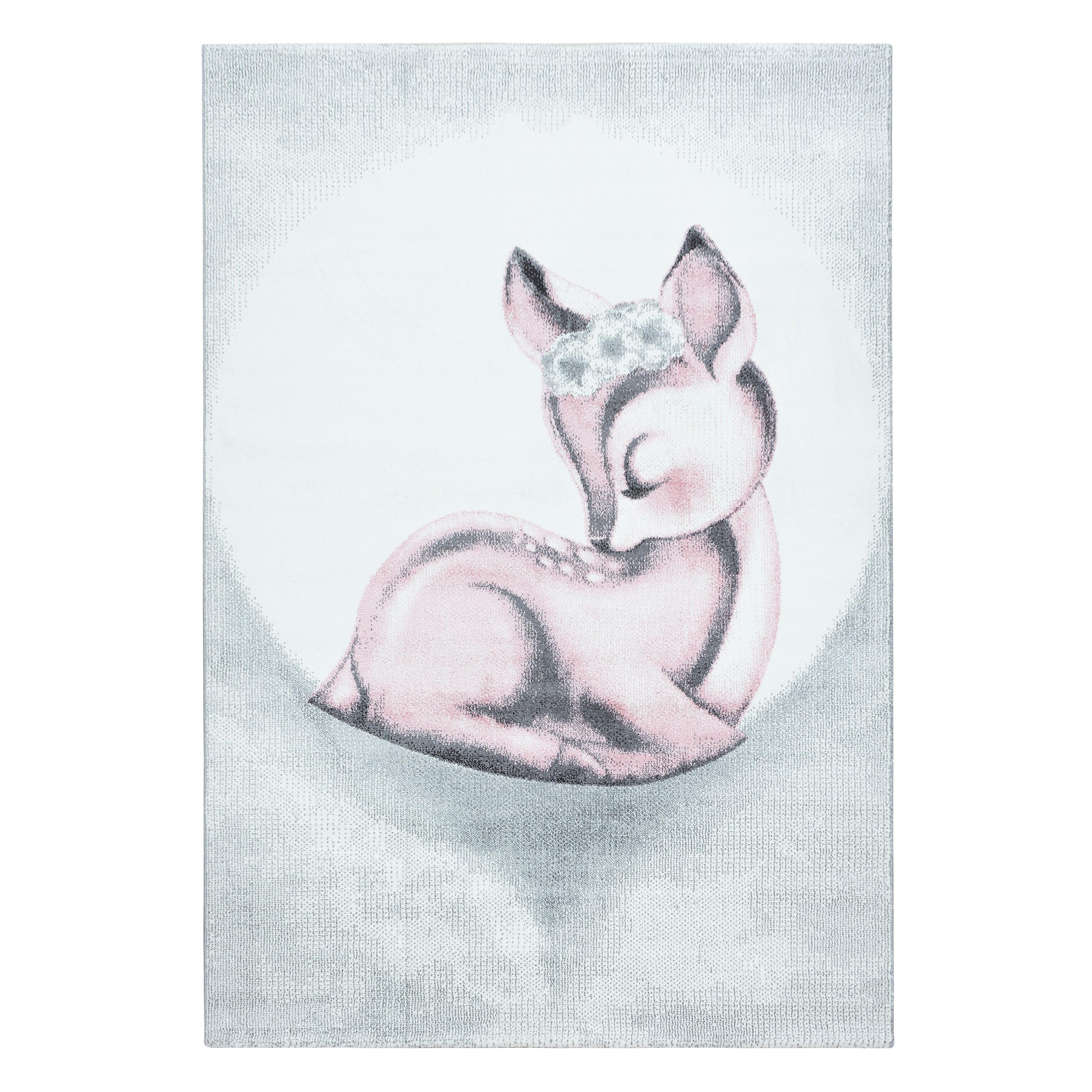 BAMBI børnetæppe med rådyrmotiv - pink, rektangulært - 200 x 290 cm