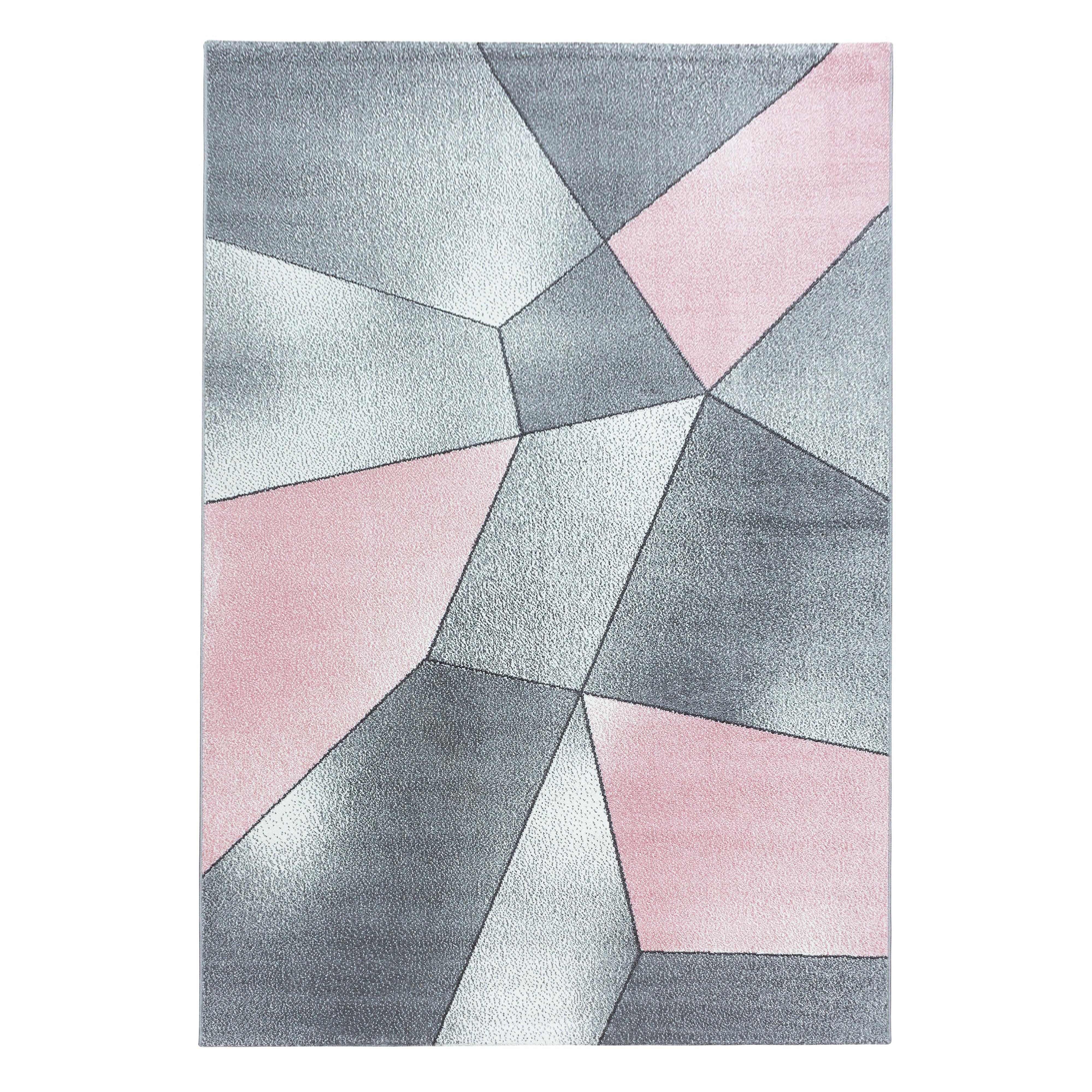 BETA geometrisk kortluvet tæppe rektangel 240 x 340 cm - pink - 240 x 340 cm