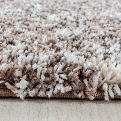 ENJOY meleret beige shaggy tæppe - rektangulært