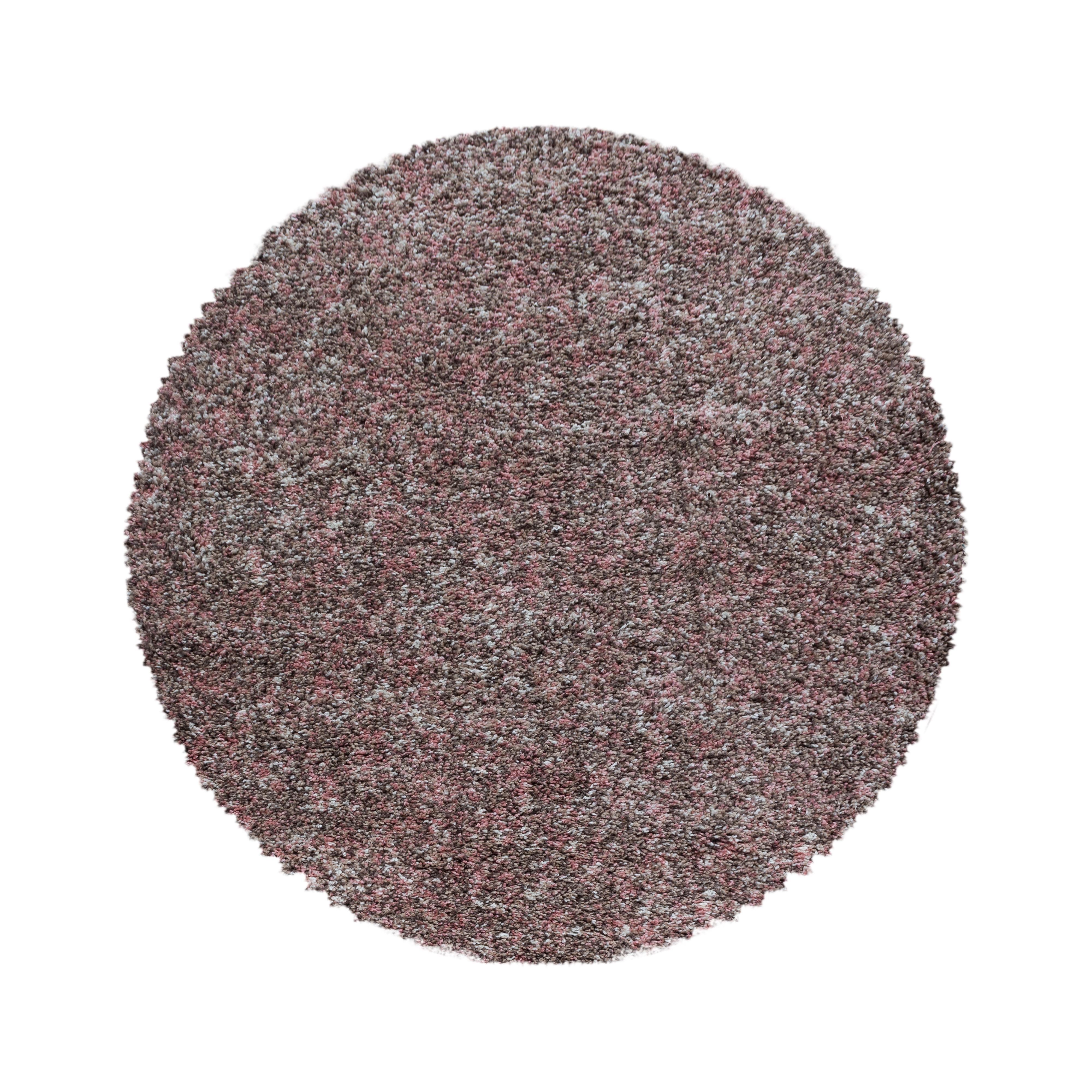 ENJOY meleret rosa rundt shaggy tæppe 80 x 80 cm - 80 x 80 cm