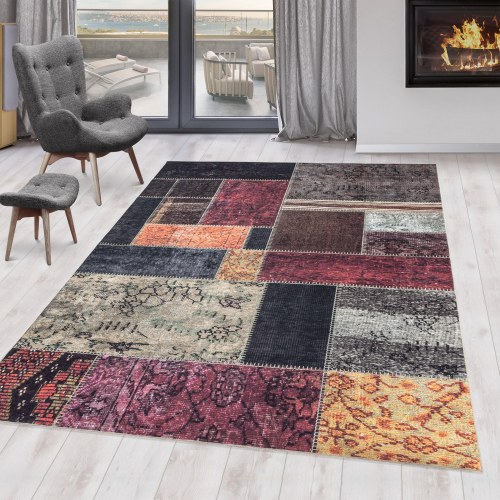 Vaskbart tæppe FIESTA Patchwork MULTI - rektangel