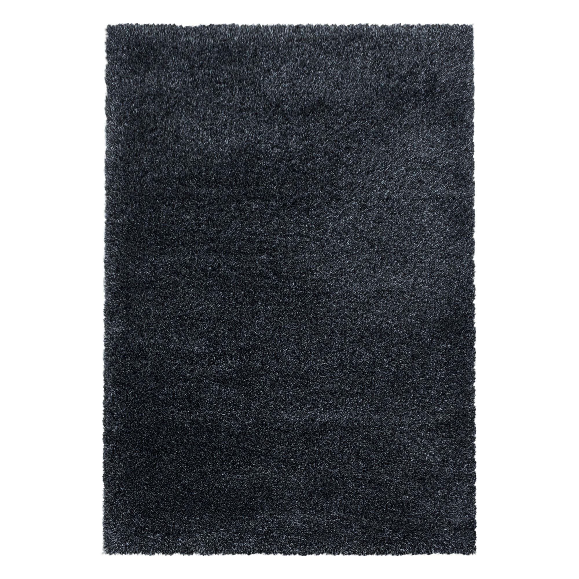 Fluffy Shaggy Tæppeløber Ensfarvet - Antracit - 60x110 (Løber)