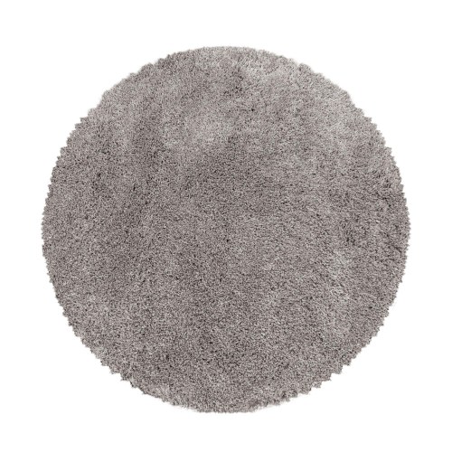 FLUFFY rund shaggy tæppe beige