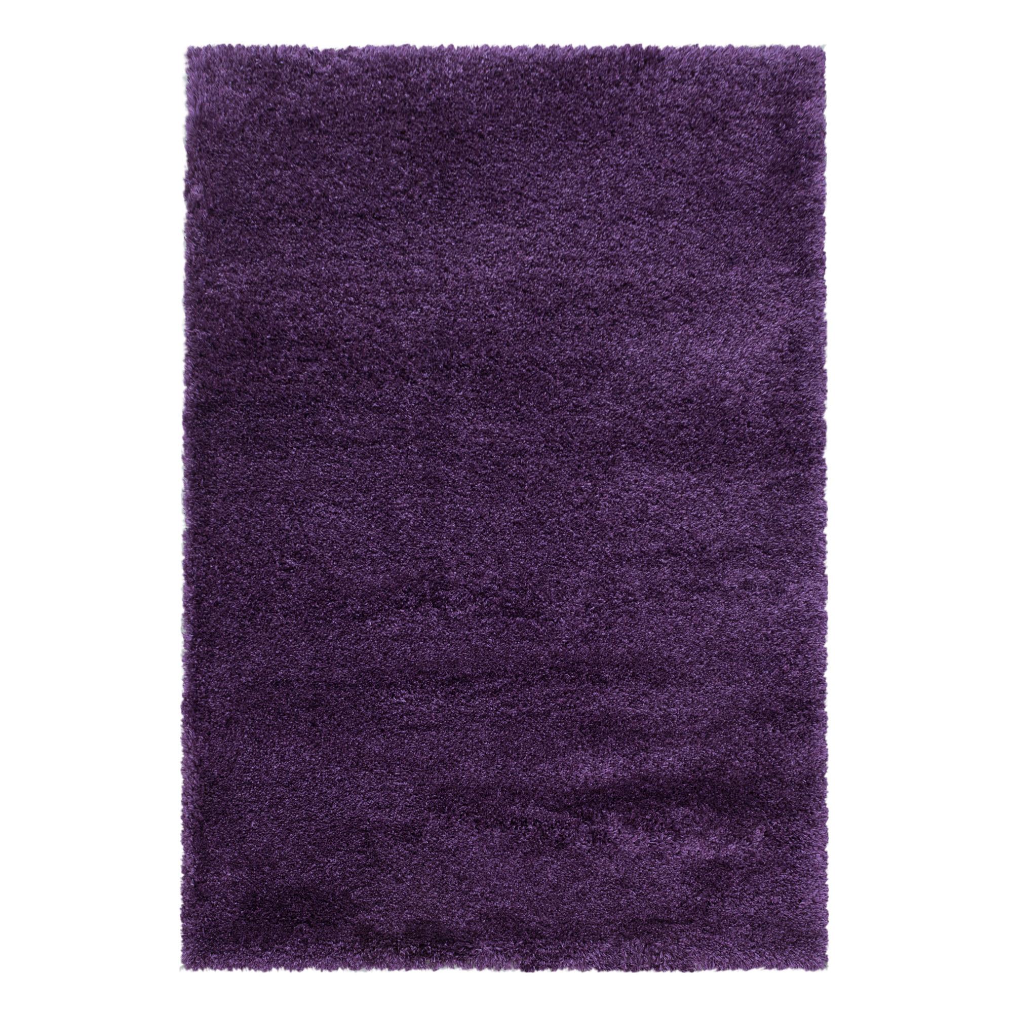 FLUFFY Unicolor violet shaggy tæppe rektangulært - 240 x 340 cm
