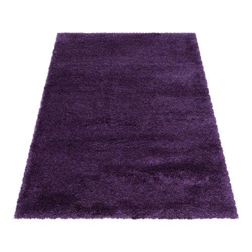 FLUFFY Unicolor violet shaggy tæppe rektangulært