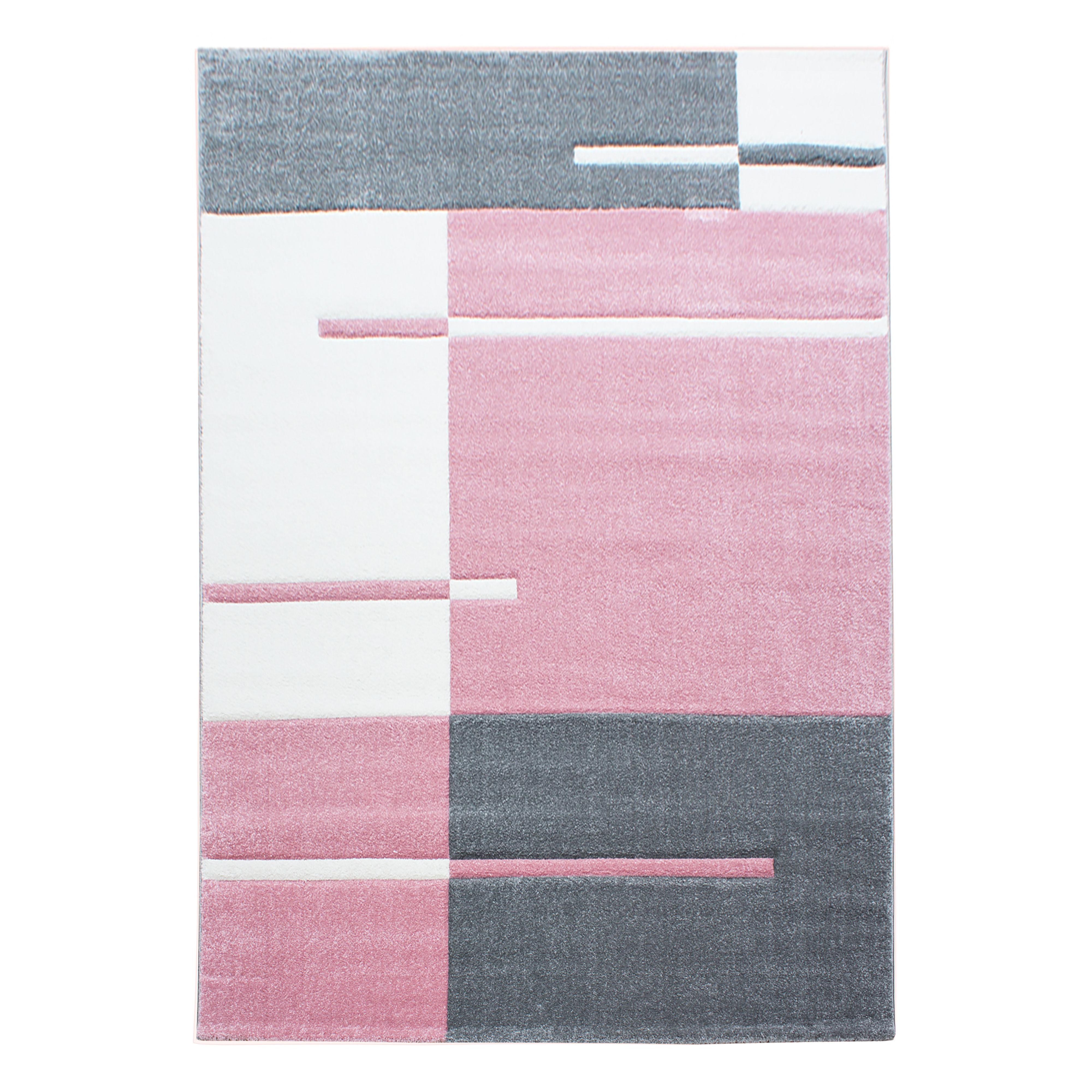 HAWAII Karo pink rektangulært kortluvet tæppe - 160 x 230 cm