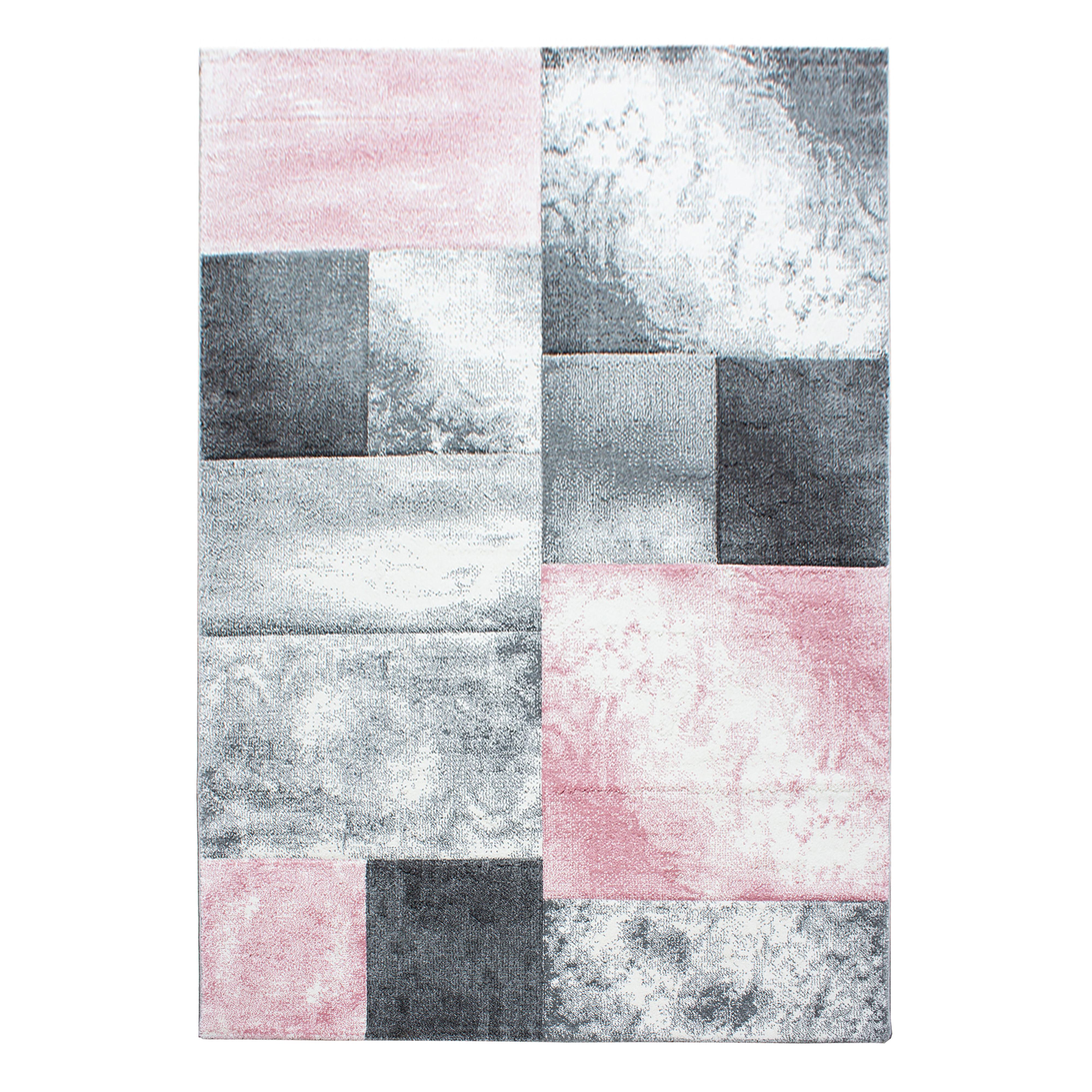 HAWAII Karo pink rektangulært kortluvet tæppe - 160 x 230 cm