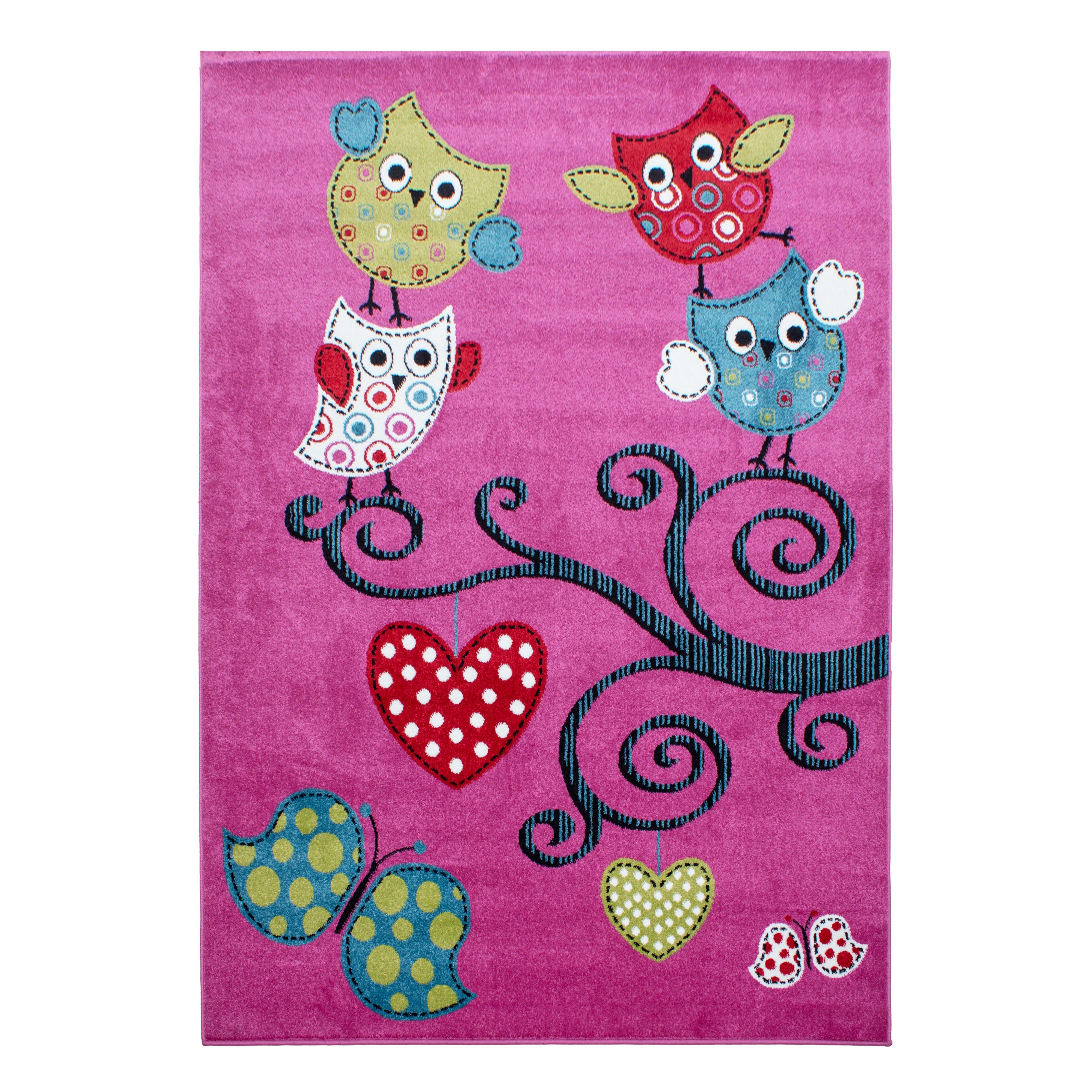 KIDS Eule violet børnetæppe løber 80 x 150 cm - 80 x 150 cm