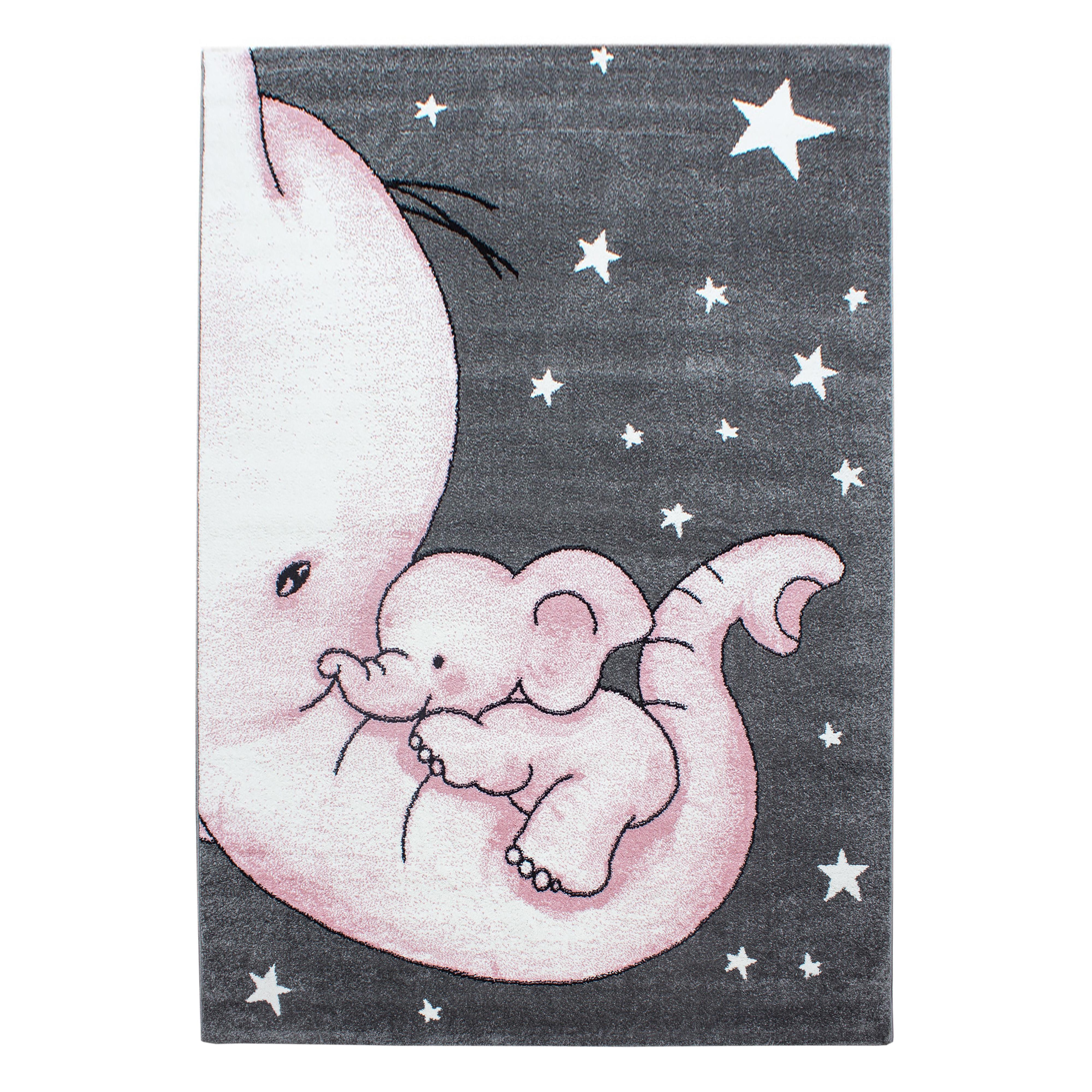 KIDS Elefant PINK rektangulært børnetæppe - 160 x 230 cm