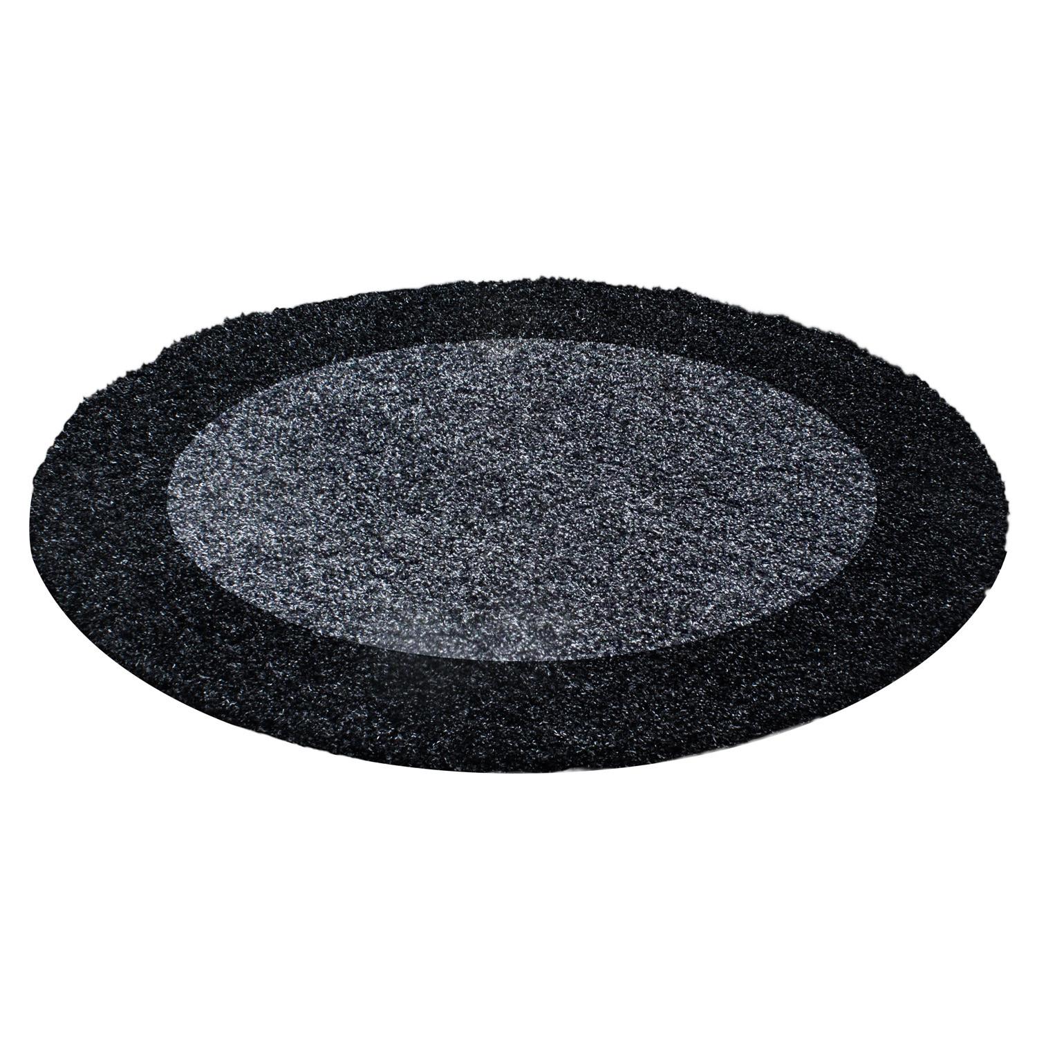 Life Rund Shaggy tæppe Ramme - Antracit - 160x160 (Rund)