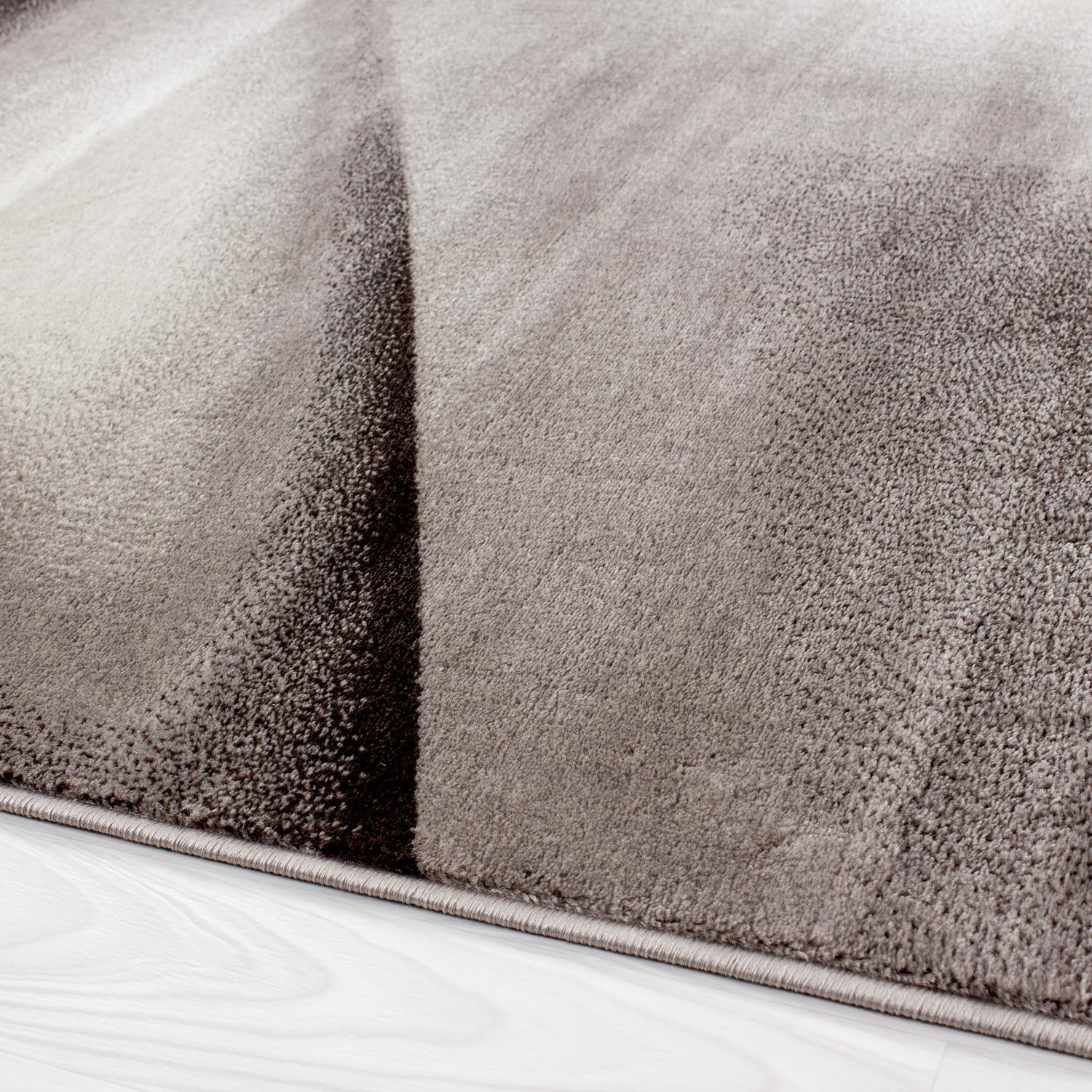 Miami Kortluvet Tæppeløber Abstrakt - Brun - 80x300 (Løber)