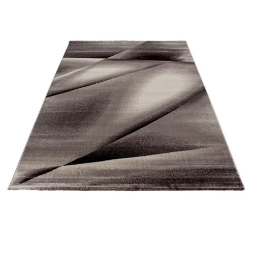 MIAMI abstrakt brun rektangulært kortluvet gulvtæppe