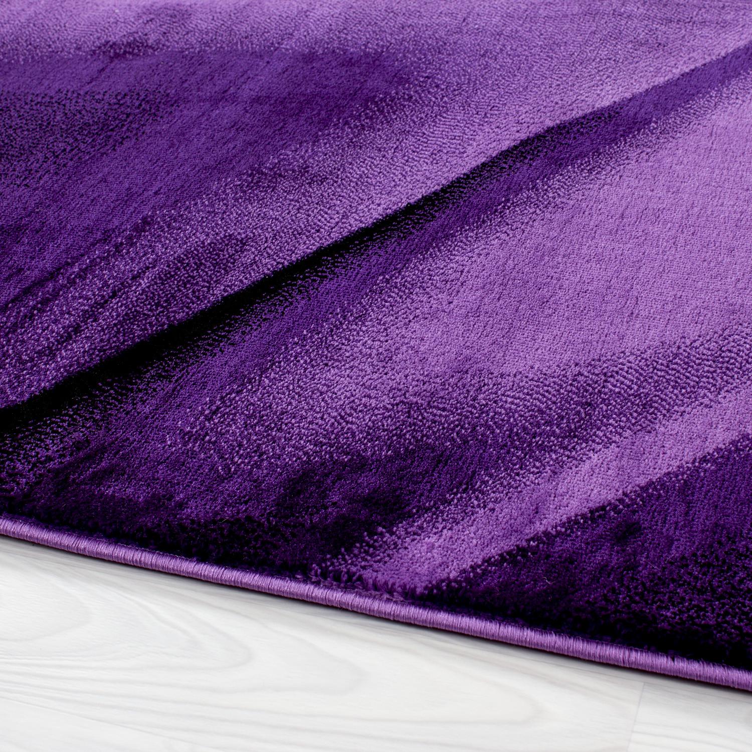 MIAMI abstrakt violet løber tæppe 80 x 150/300 cm - 80 x 300 cm
