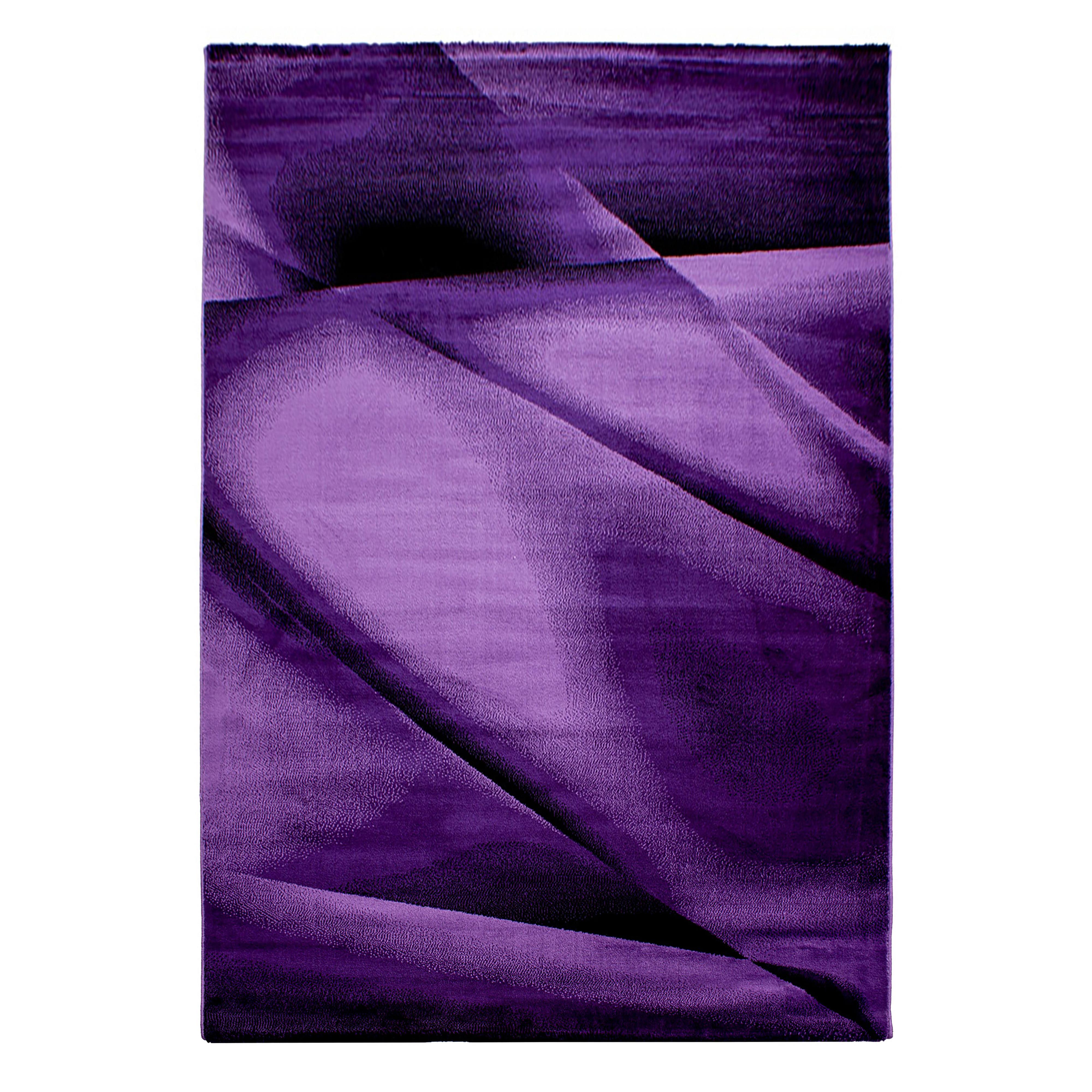 MIAMI abstrakt violet kortluvet gulvtæppe rektangel - 200 x 290 cm