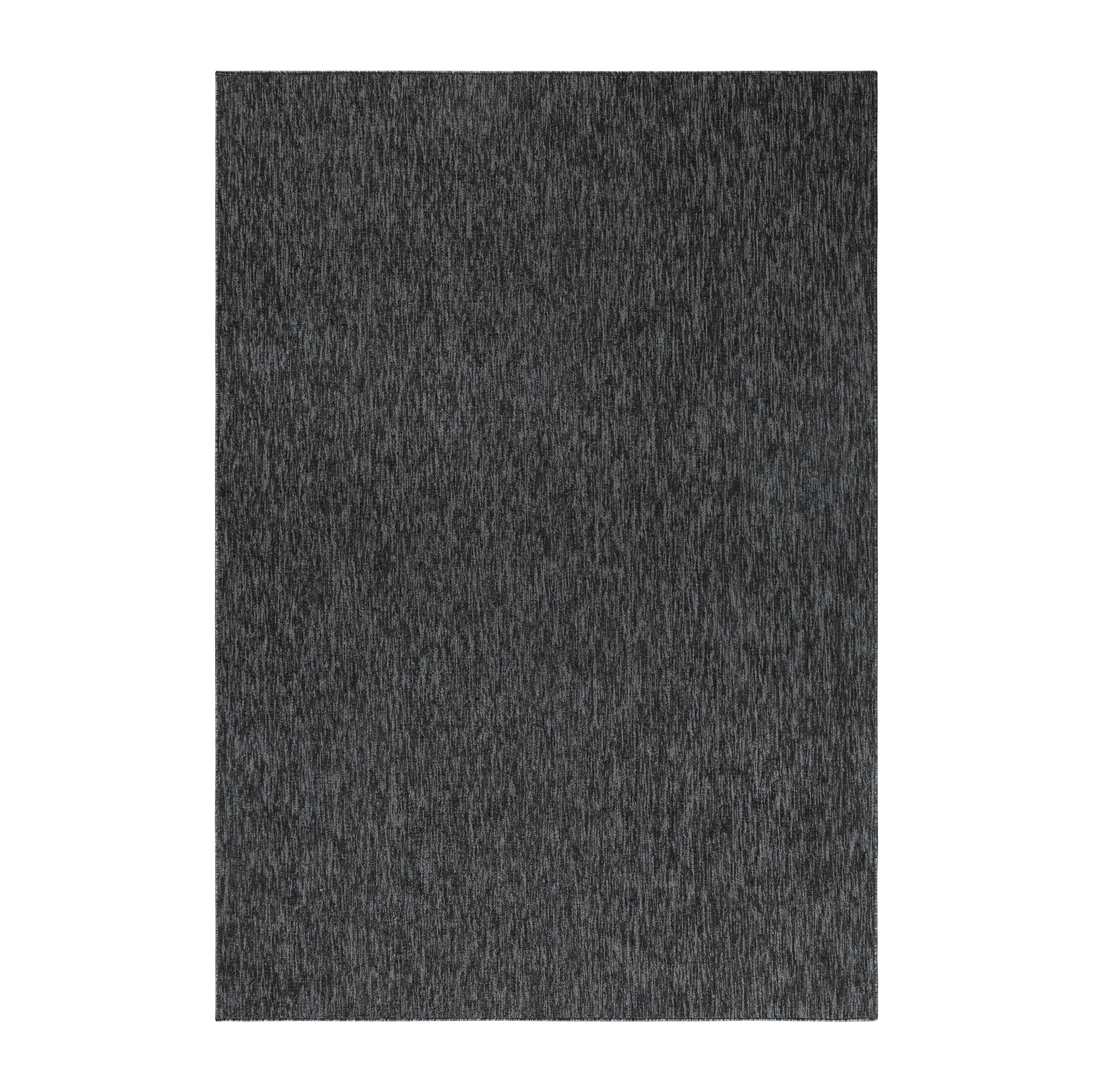 NIZZA Unicolor antracit rektangulært kortluvet tæppe - 200 x 290 cm