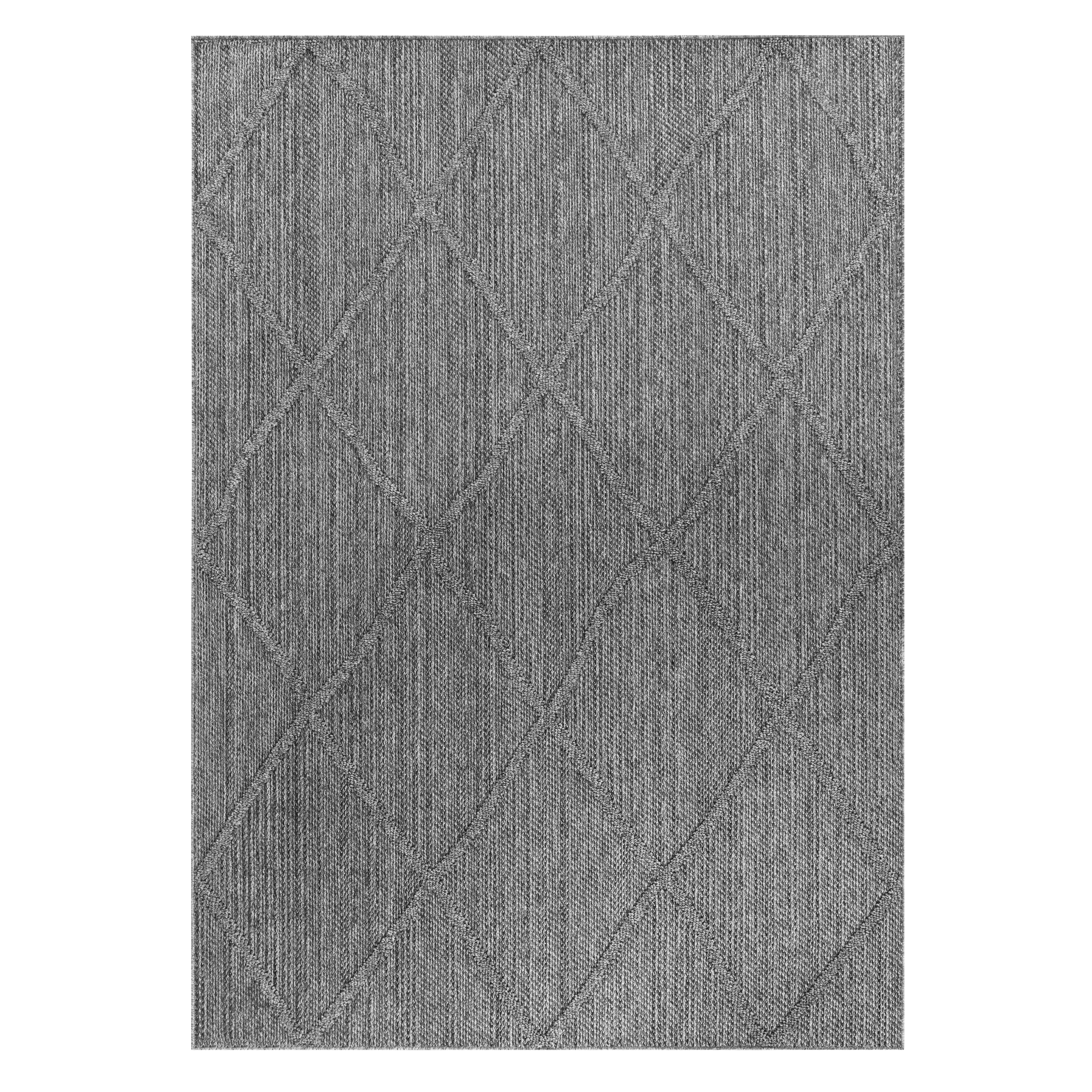 PATARA Boho gråt udendørs tæppe rektangel - 120 x 170 cm