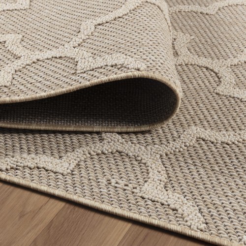 PATARA Boho beige udendørstæppe rektangulært