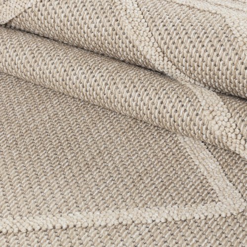PATARA Boho beige udendørstæppe rektangulært