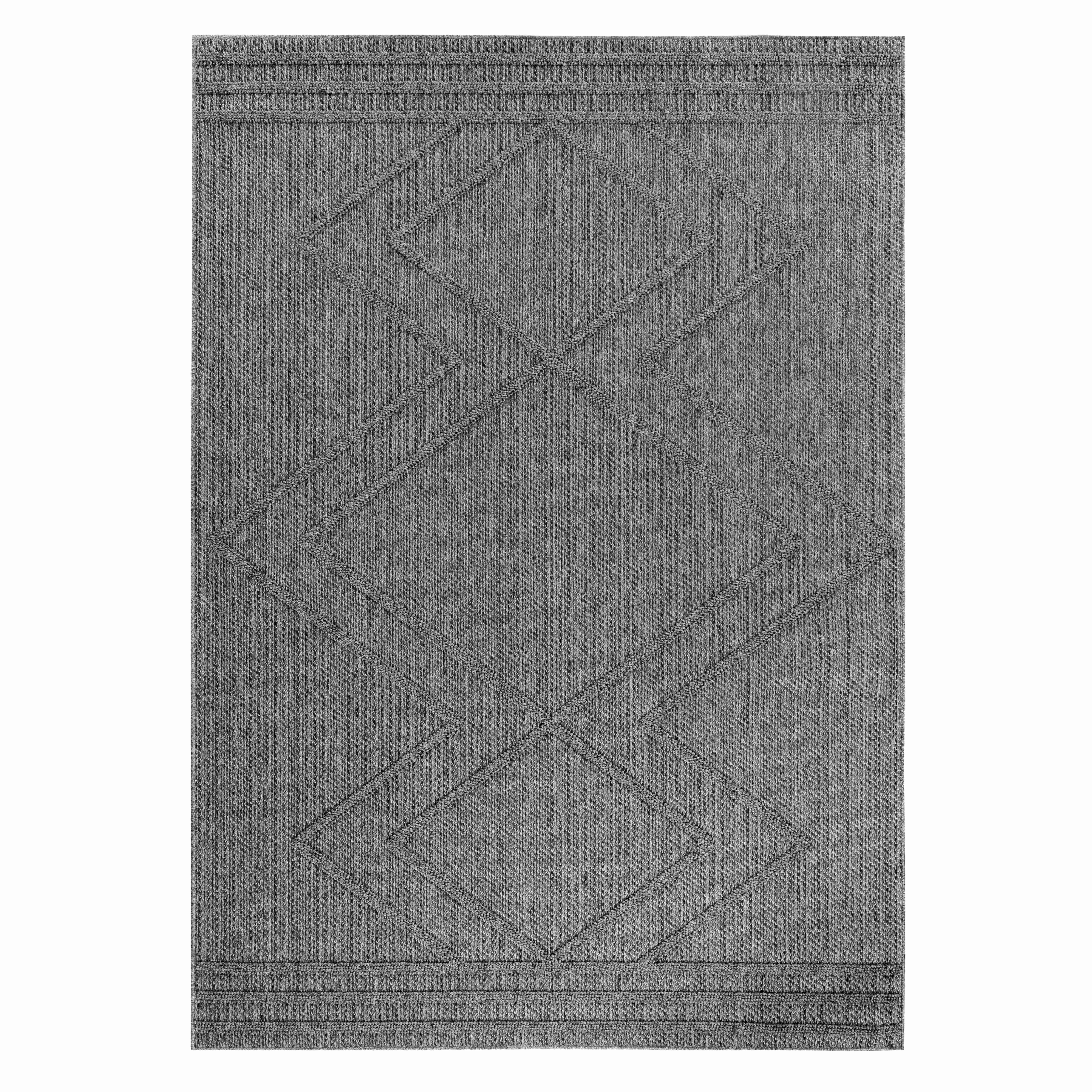 PATARA Boho udendørs tæppe rektangel grå - 120 x 170 cm