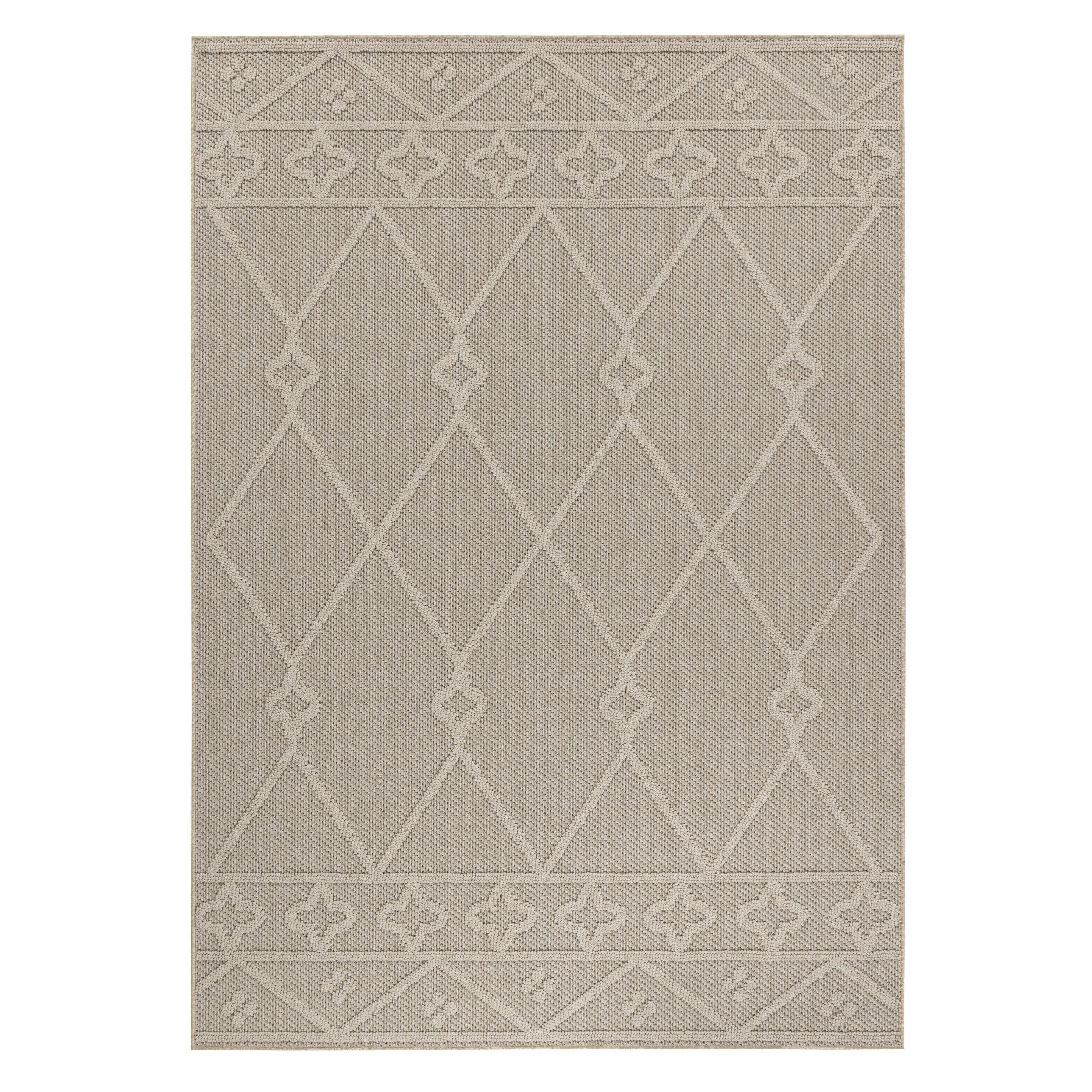 PATARA Berber beige rektangulært udendørs tæppe - 120 x 170 cm