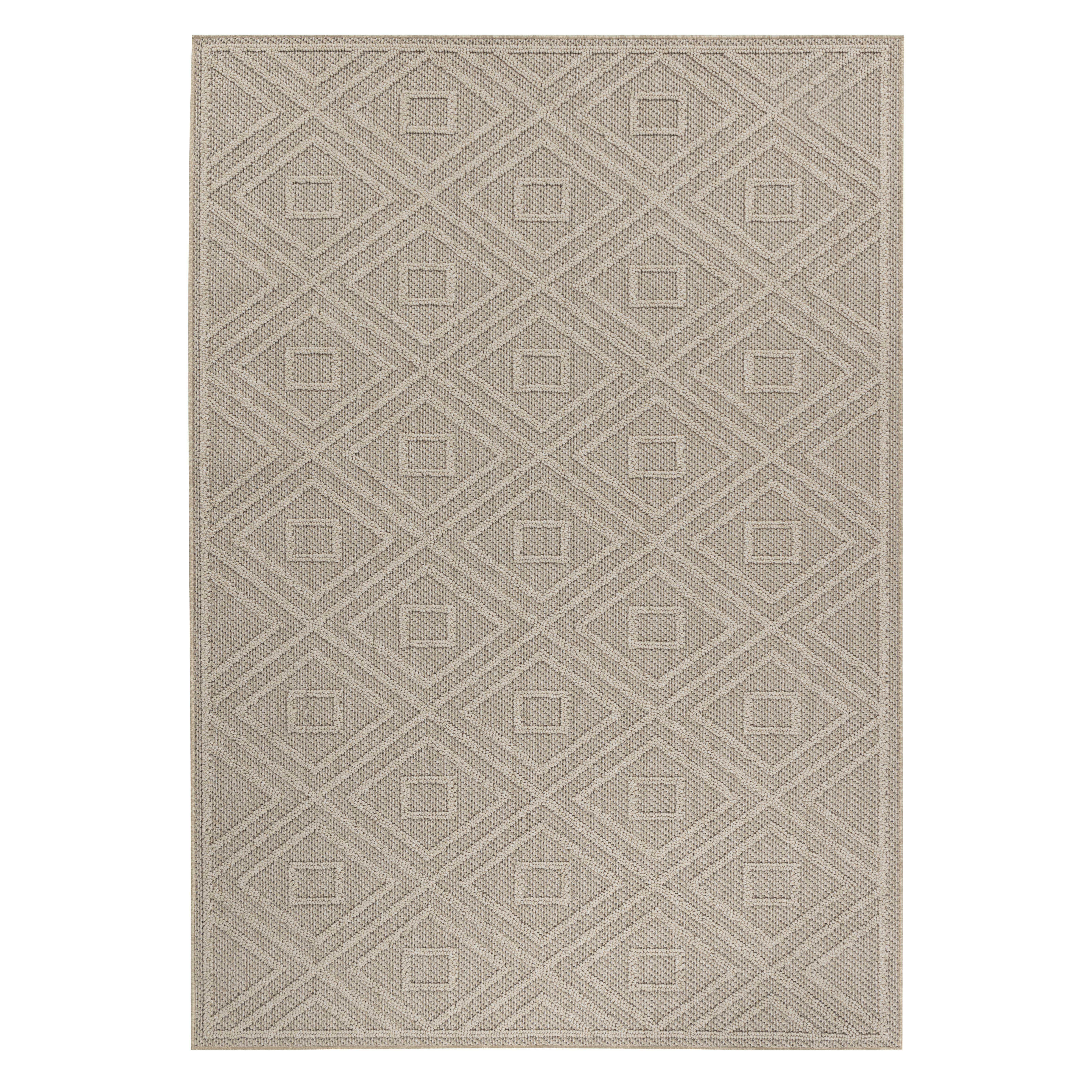 PATARA Raute beige udendørs tæppe 240 x 340 cm - 240 x 340 cm