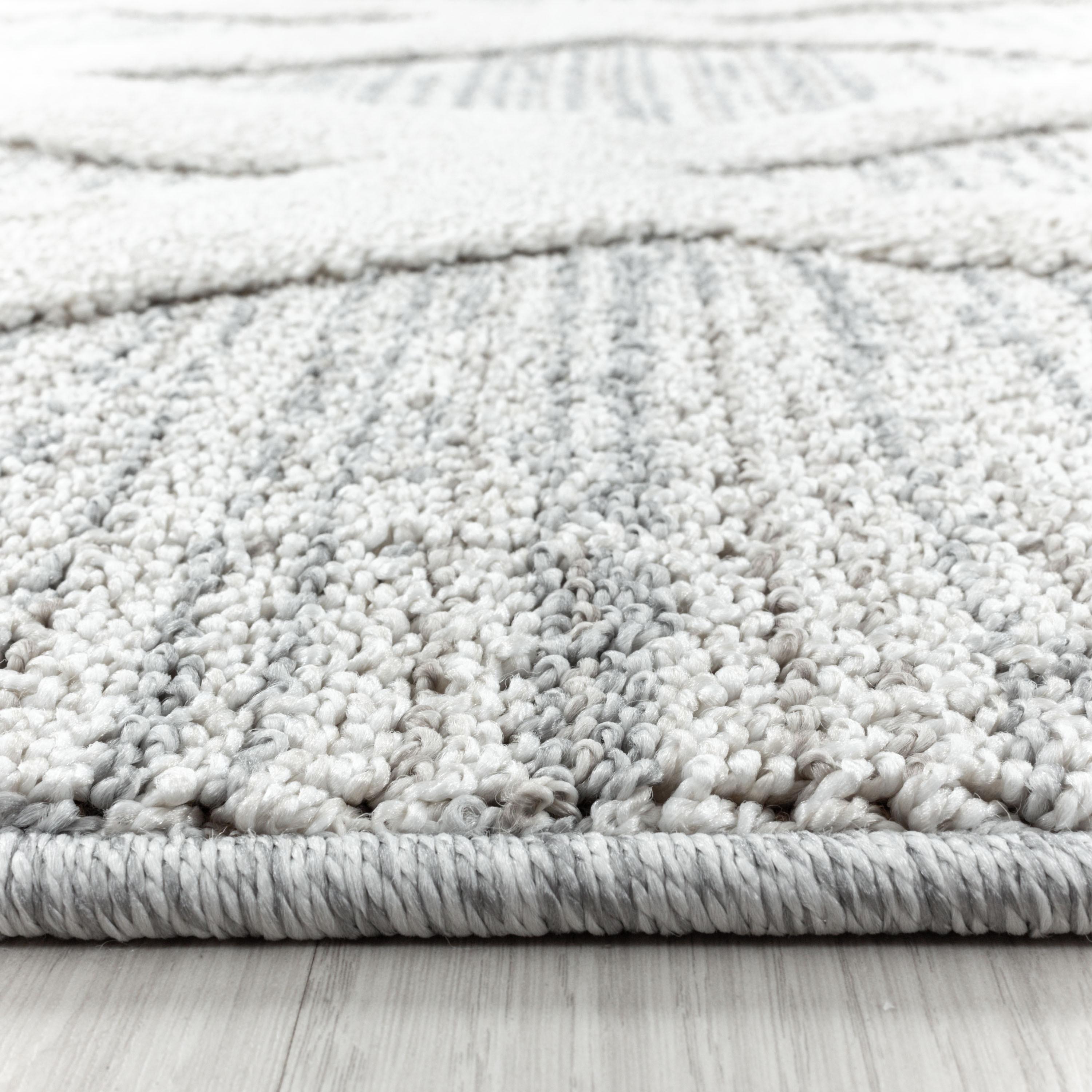 PISA boho grå løber tæppe med høj luv - 80 x 250 cm