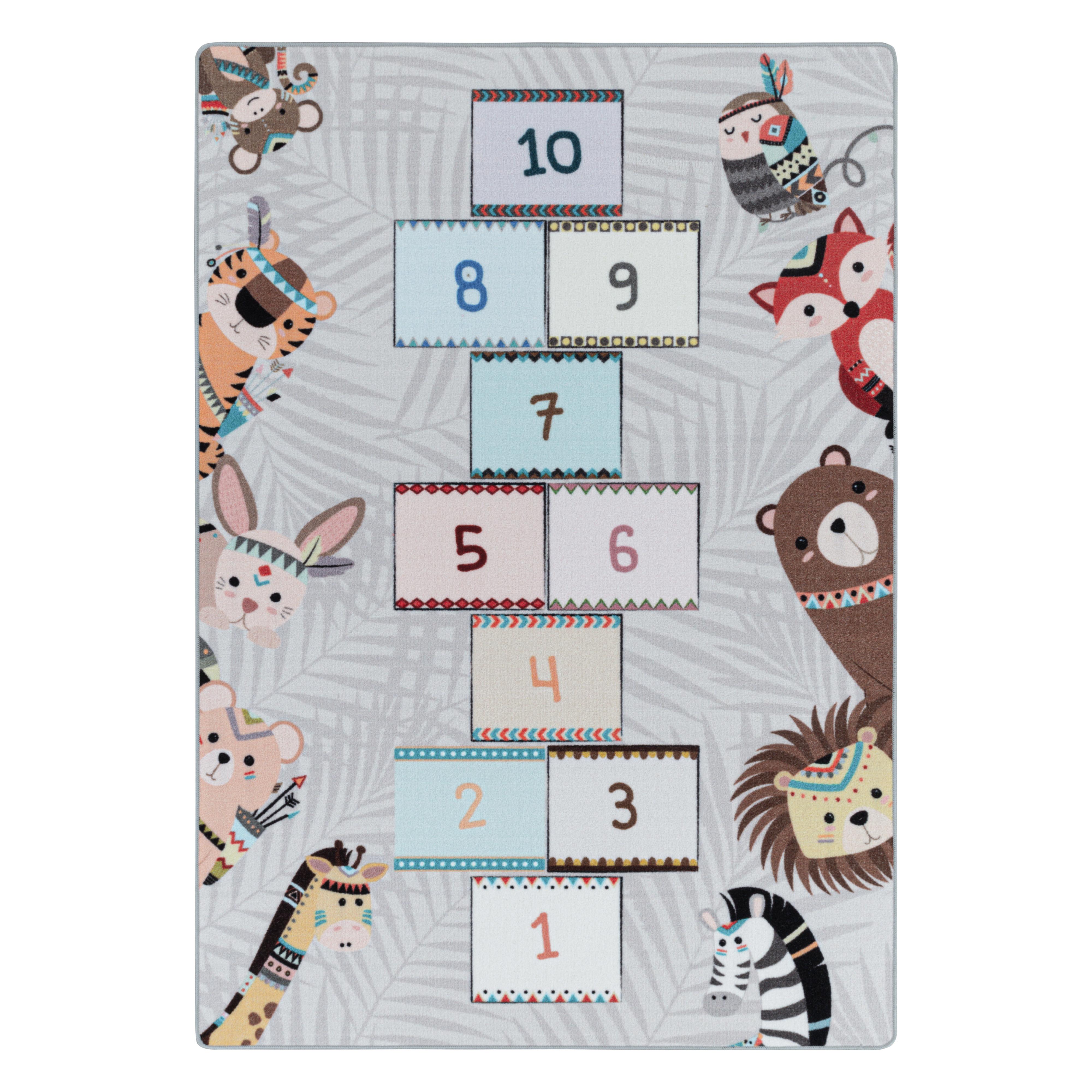 PLAY Hüpfspiel børnetæppe grå rektangulært - 100 x 150 cm