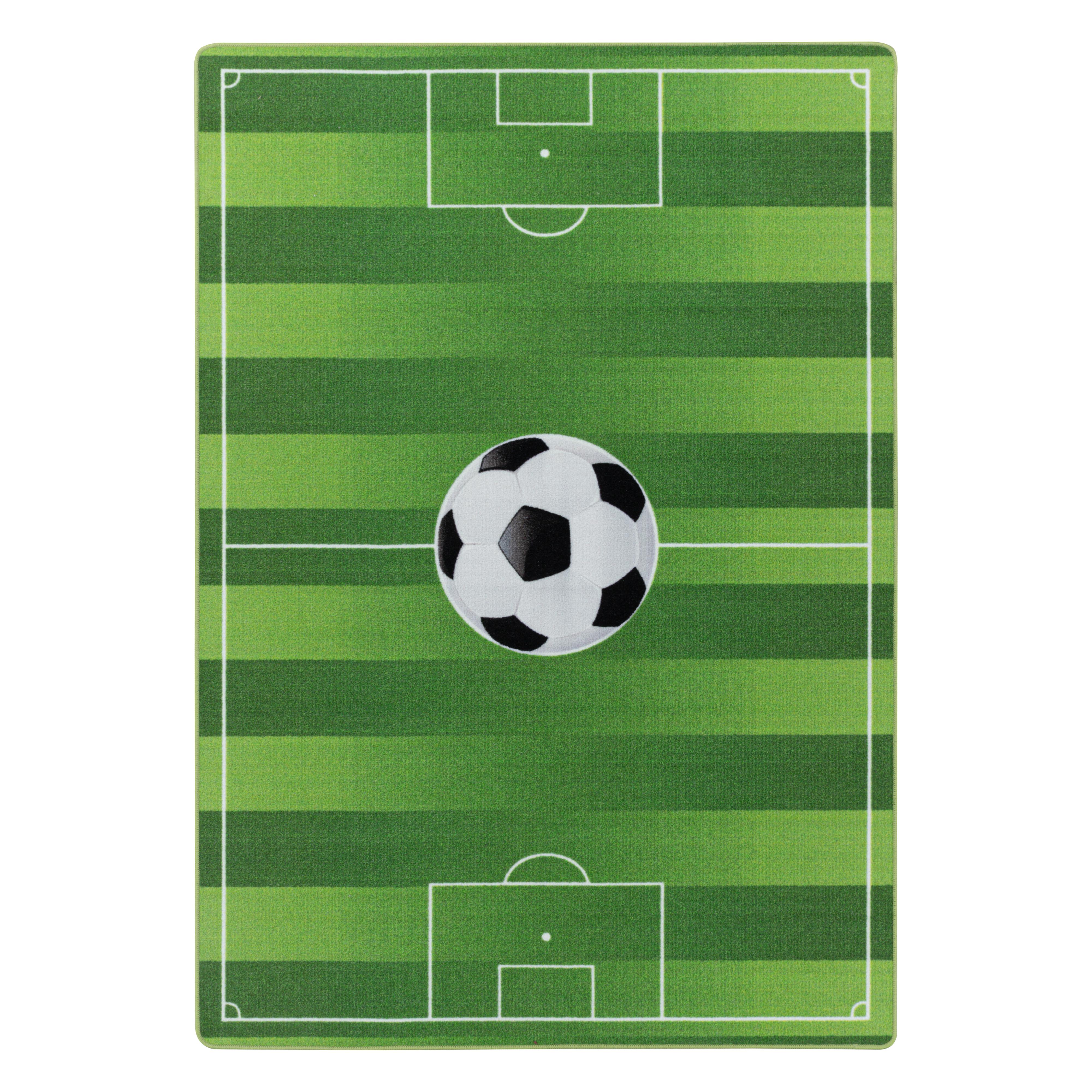 PLAY Fußballfeld grøn børnetæppe løber 80 x 120 cm - 80 x 120 cm